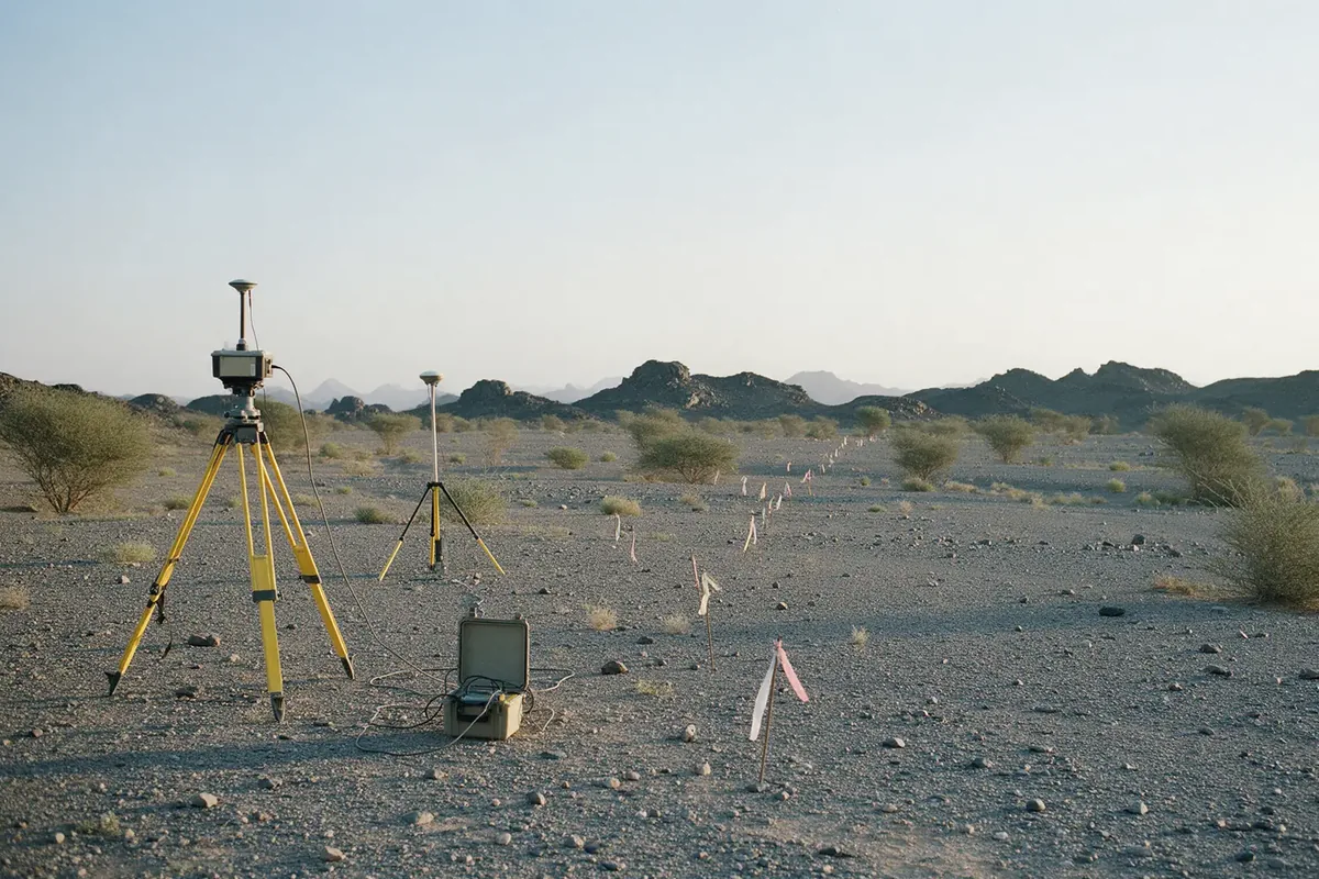 Instrument station on a ground geophysical survey